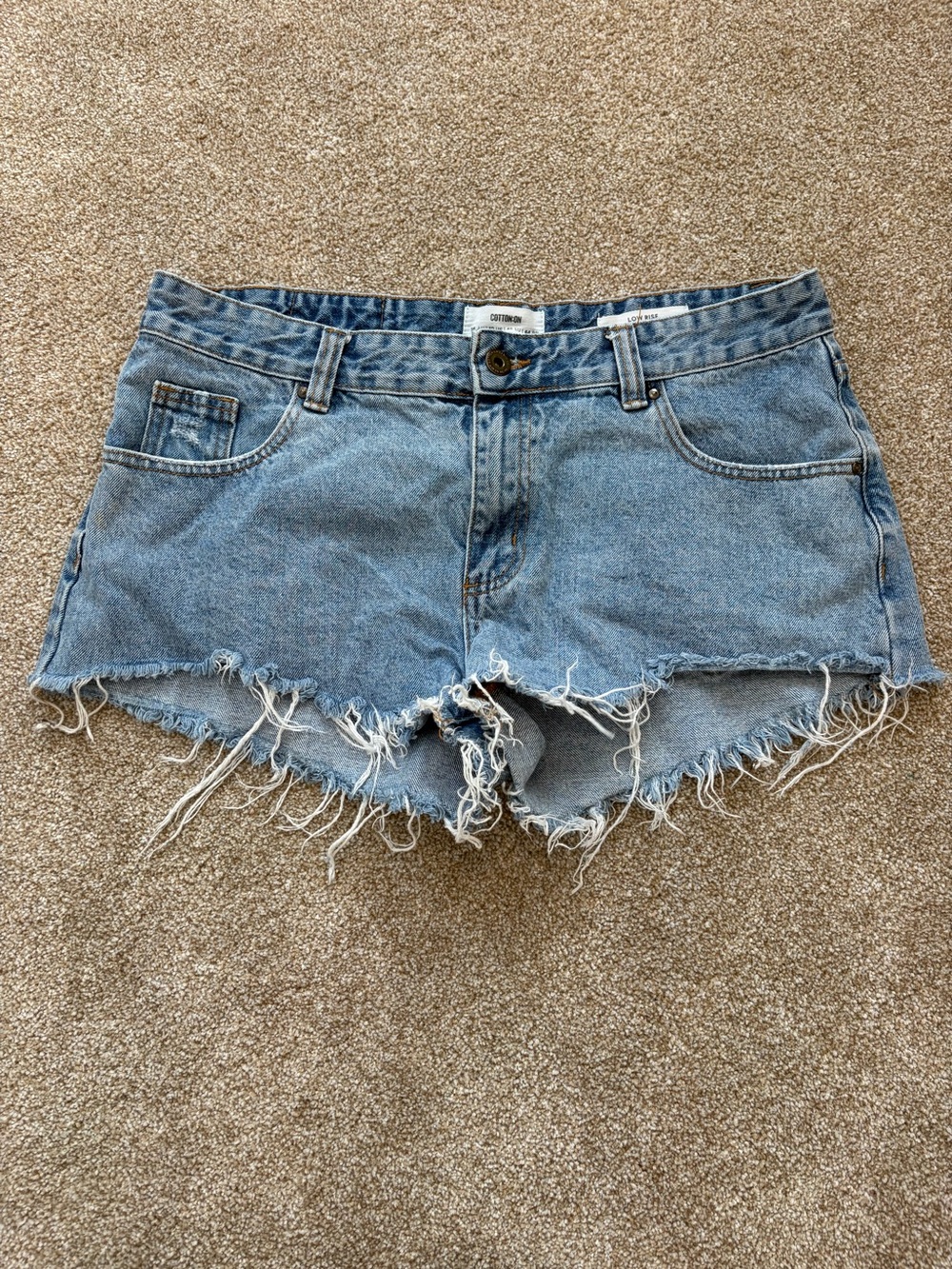 Cotton On Light Blue Distressed Denim Cutoff Shorts